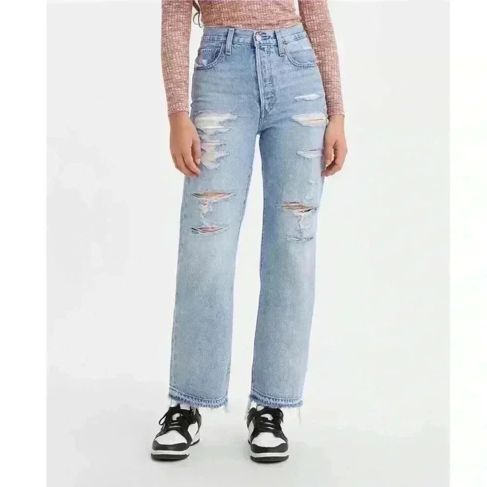 NWT Women’s Levi’s Ribcage Straight Ankle Jeans Super High Rise Size 29 X 27